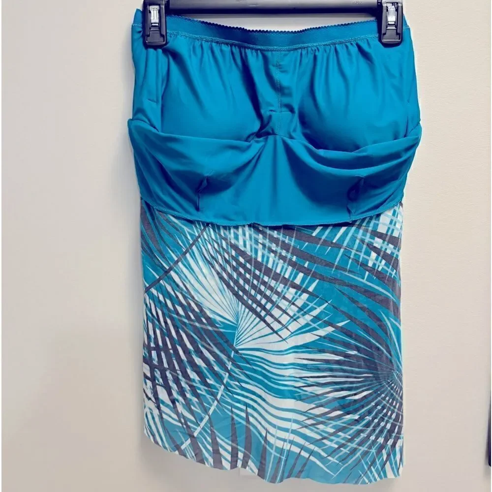 COCO REEF Women's Flourish Bra-Sized Tankini Top swimsuit teal multi 32D - Picture 7 of 8